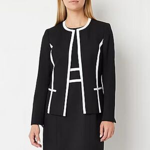 Black and White Women's Jacket Black Label Evan Picone size 12 quiet luxury